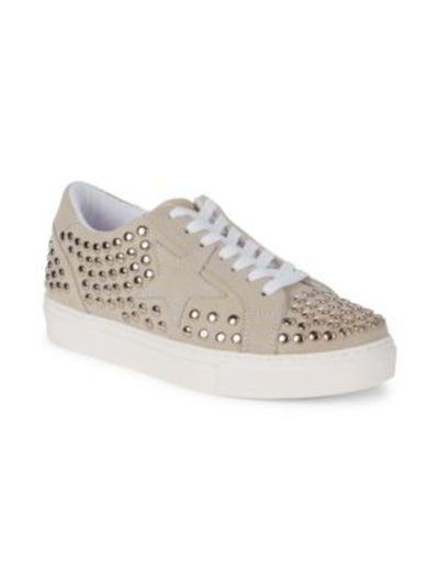 STEVEN Womens Gray Studded Comfort Phunky Round Toe Platform Lace-Up Leather Athletic Sneakers Shoes 7.5 M