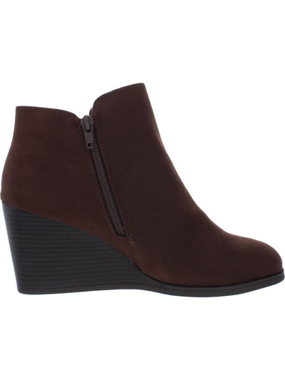 STYLE & COMPANY Womens Brown Cushioned Round Toe Wedge Zip-Up Booties 6