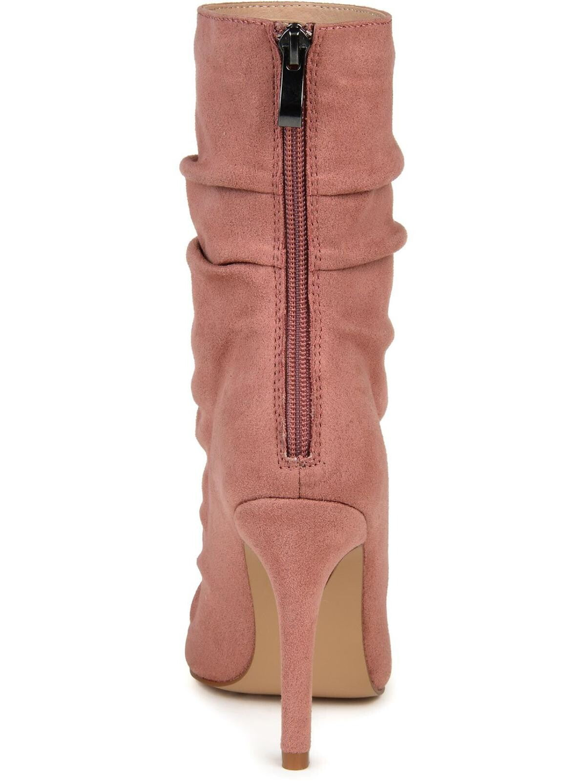 JOURNEE COLLECTION Womens Pink Cushioned Markie Pointed Toe Stiletto Zip-Up Dress Slouch Boot 6 M