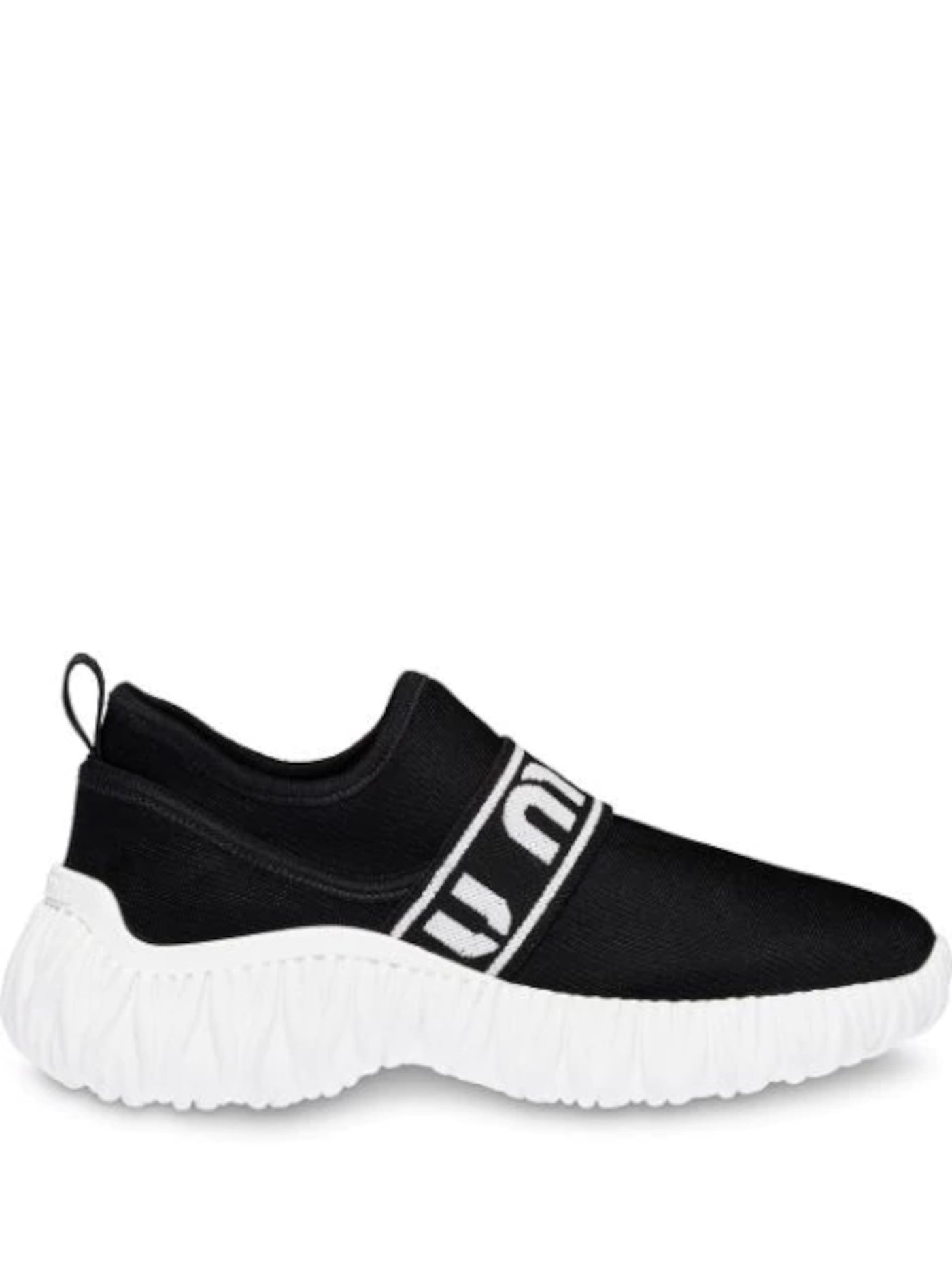 MIU MIU Womens Black 1-1/2" Platform Logo Calzature Donna Round Toe Platform Slip On Athletic Running Shoes 36.5