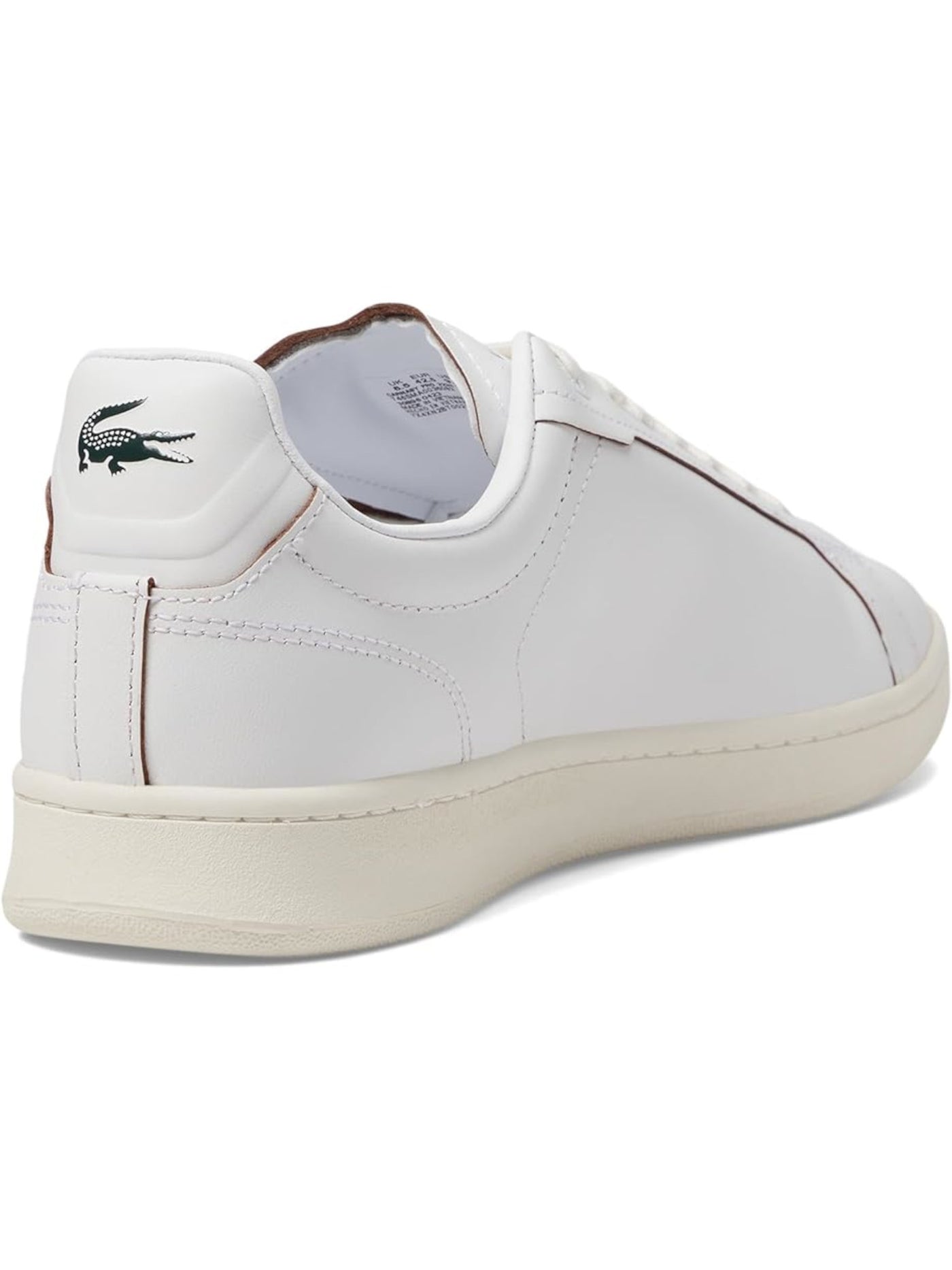 LACOSTE Mens White Cushioned Carnaby Round Toe Lace-Up Leather Athletic Sneakers Shoes 11 M