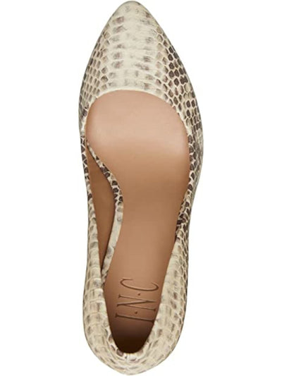 INC Womens Beige Comfort Zitah Pointed Toe Stiletto Slip On Dress Pumps Shoes 9.5 M