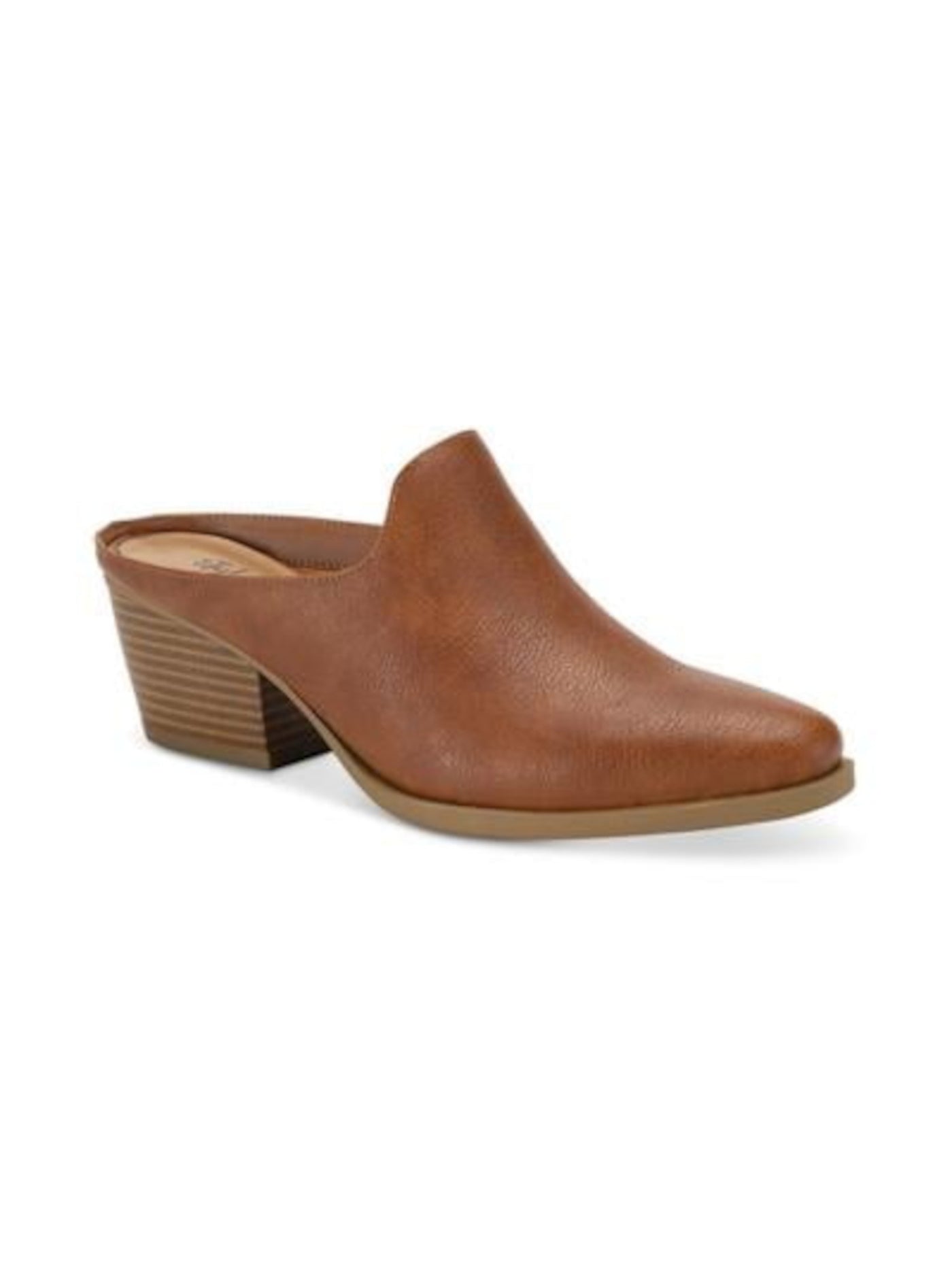 STYLE & COMPANY Womens Brown Padded Rubinn Almond Toe Block Heel Slip On Heeled Mules Shoes 11 M