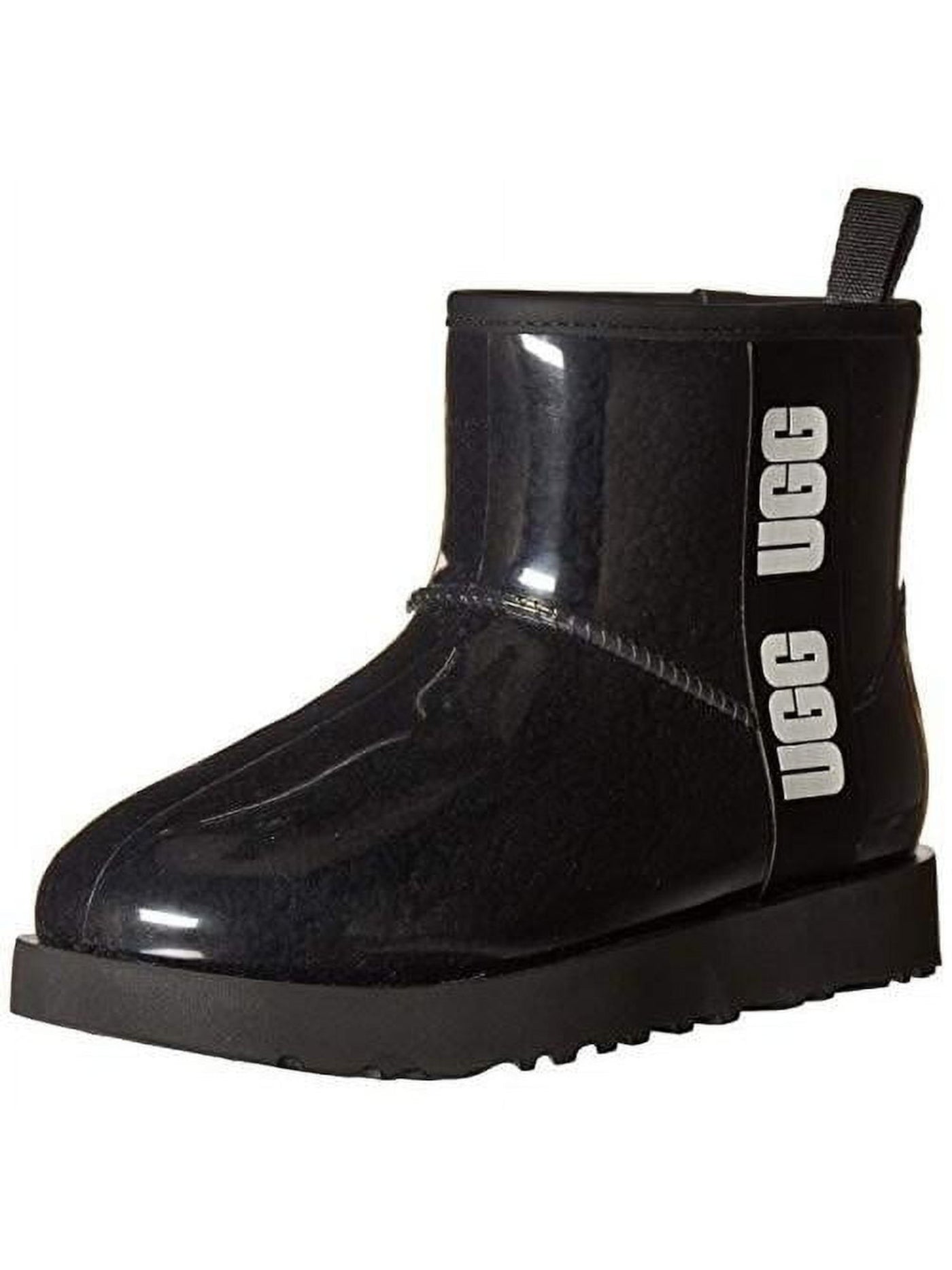UGG Womens Black Colorblocked Stripe Pull Tab At Heel Padded Classic Round Toe Winter Boots 7