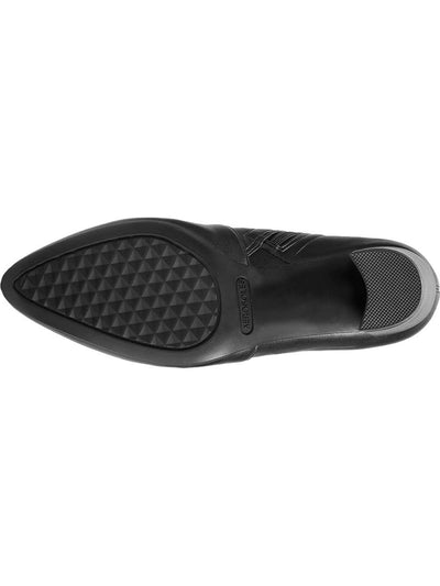AEROSOLES Womens Black Cushioned Nikname Almond Toe Block Heel Zip-Up Boots 6