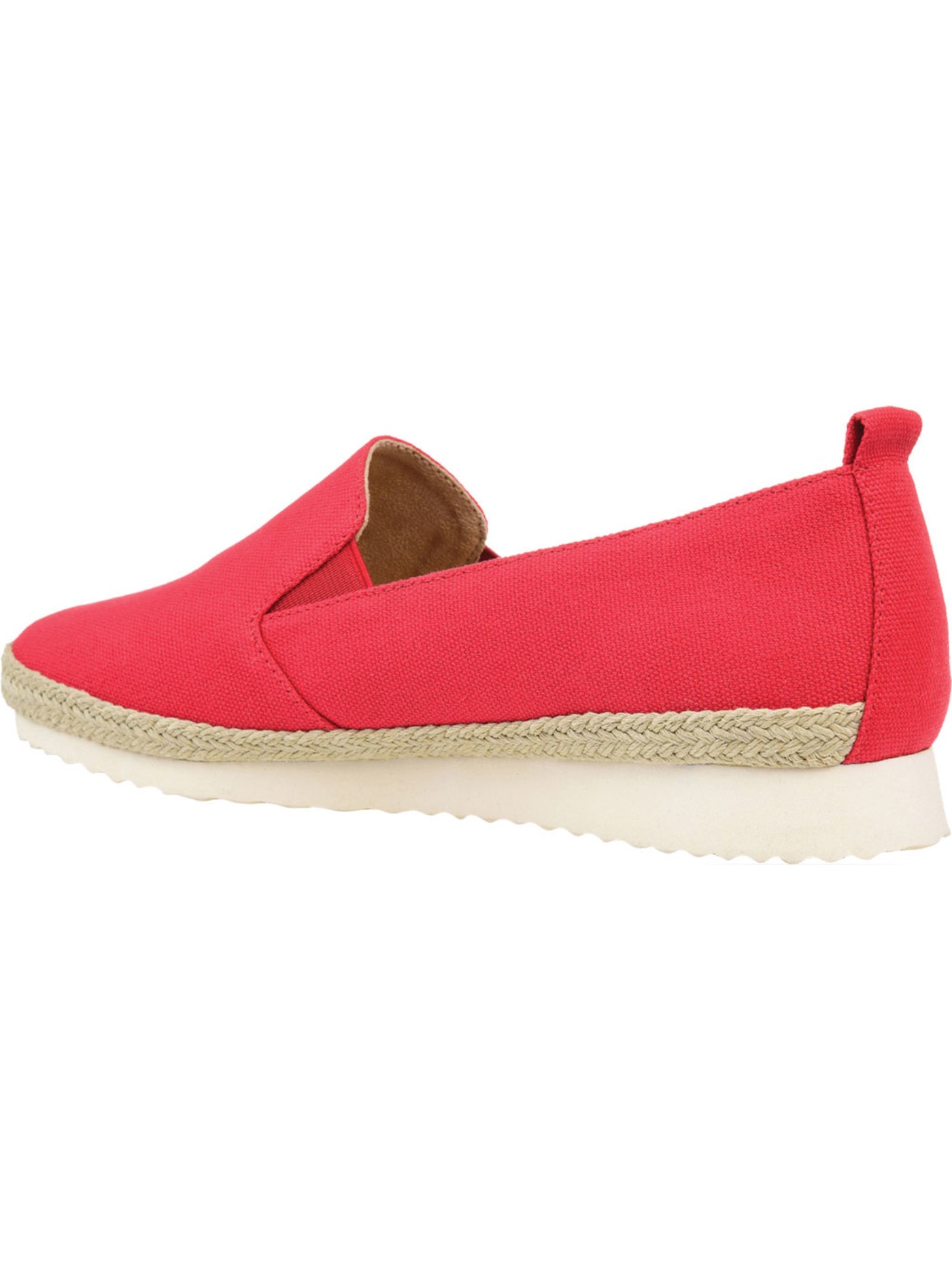 JOURNEE COLLECTION Womens Red Twin Side Gore Back Pull Tab Comfort Leela Round Toe Wedge Slip On Espadrille Shoes 6 M