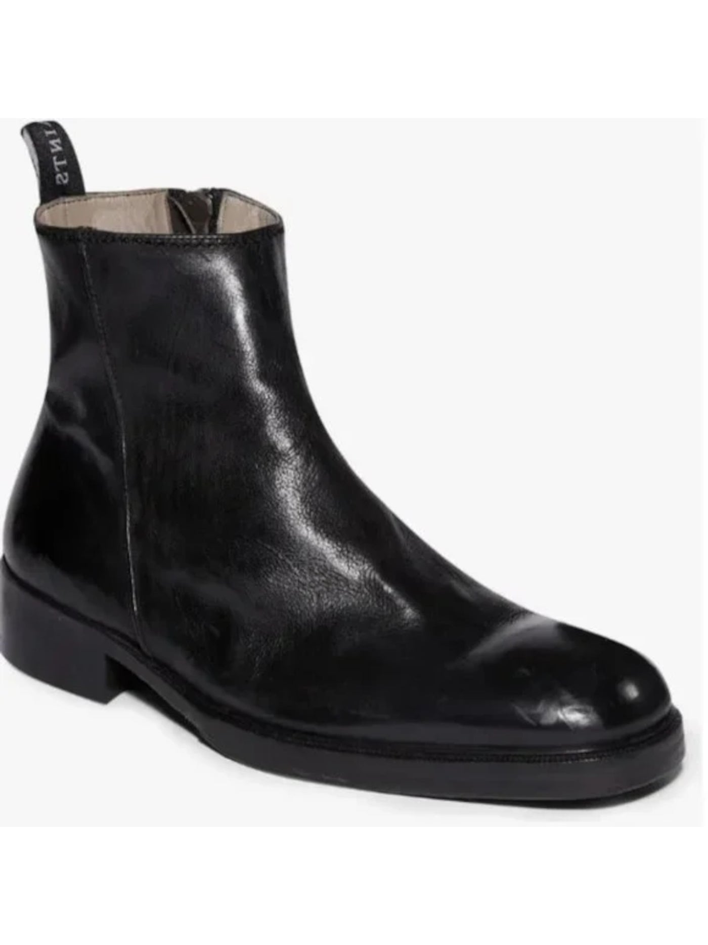 ALLSAINTS Mens Black Seth Square Toe Block Heel Zip-Up Boots Shoes 43