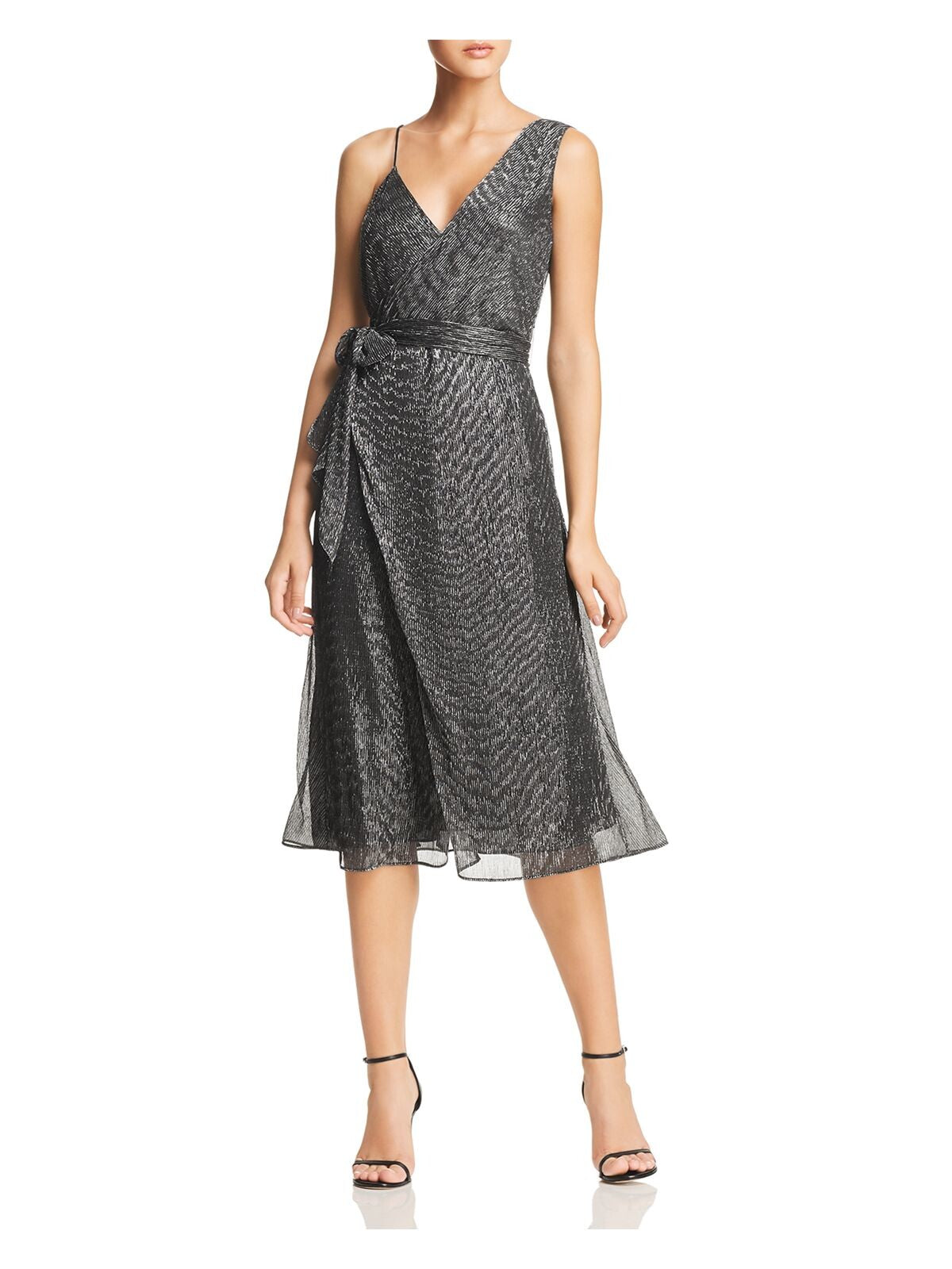 keepsake asymmetrical dress Keepsake Womens Metallic Cocktail Midi Dress Black M