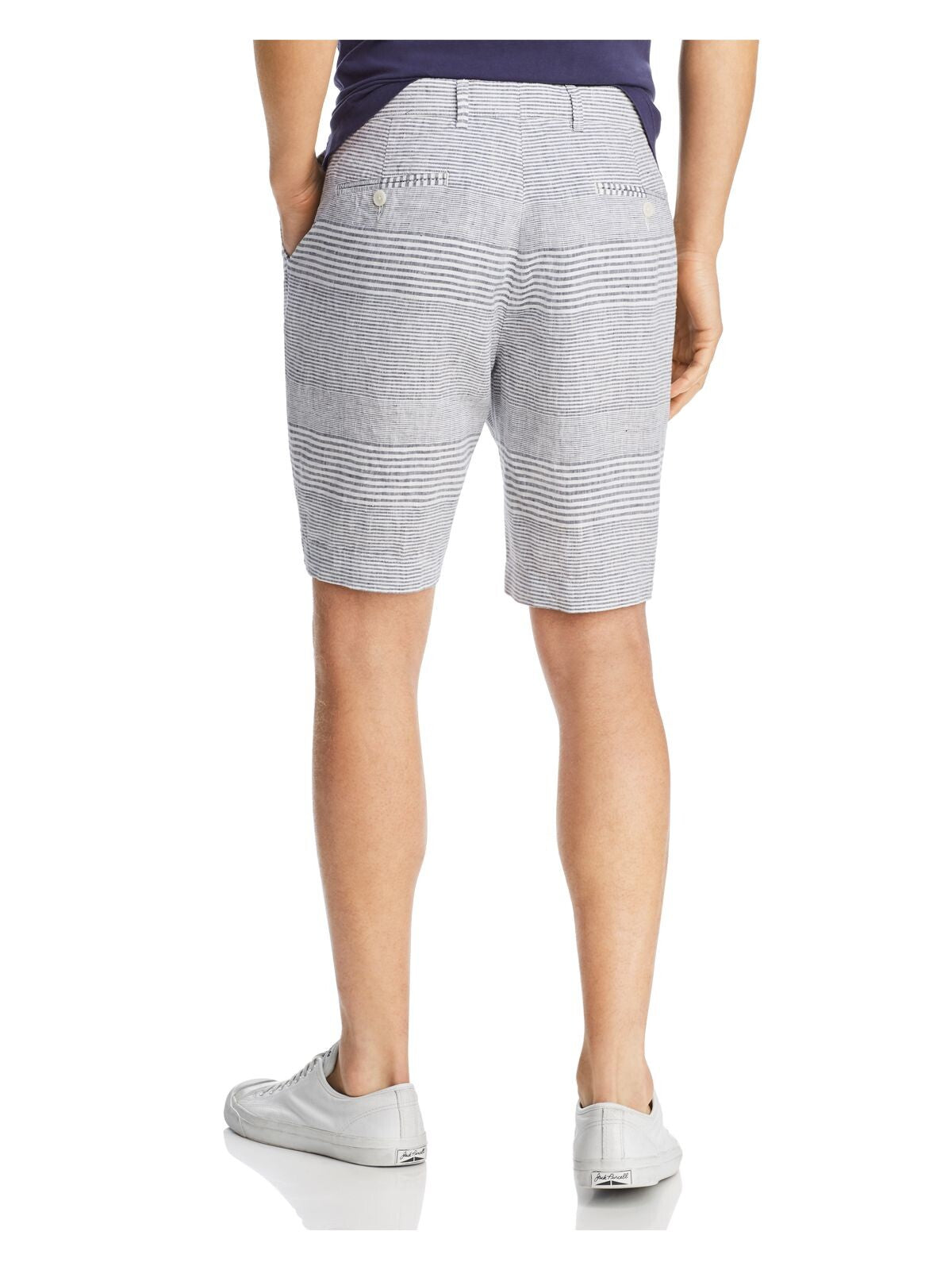The Mens store Mens Gray Pinstripe Classic Fit Shorts 40 Waist