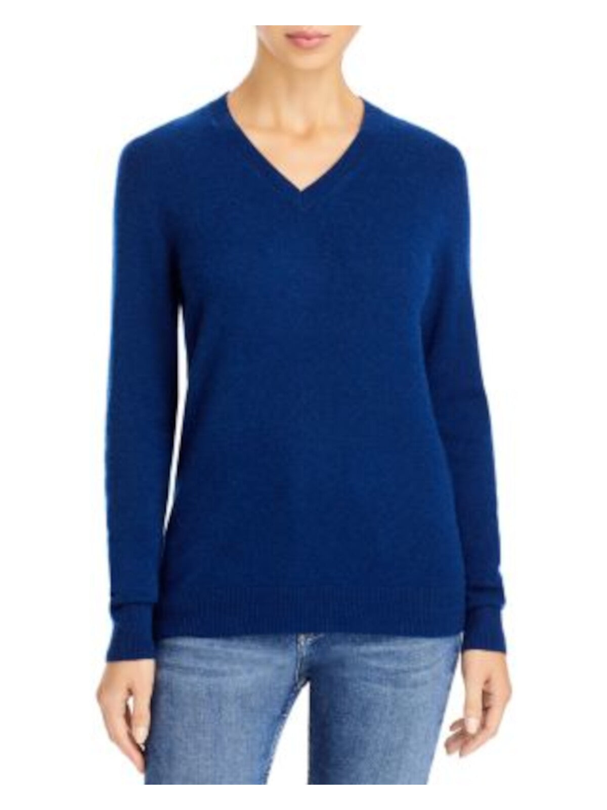 Designer Brand Womens Navy Long Sleeve V Neck Sweater XS
