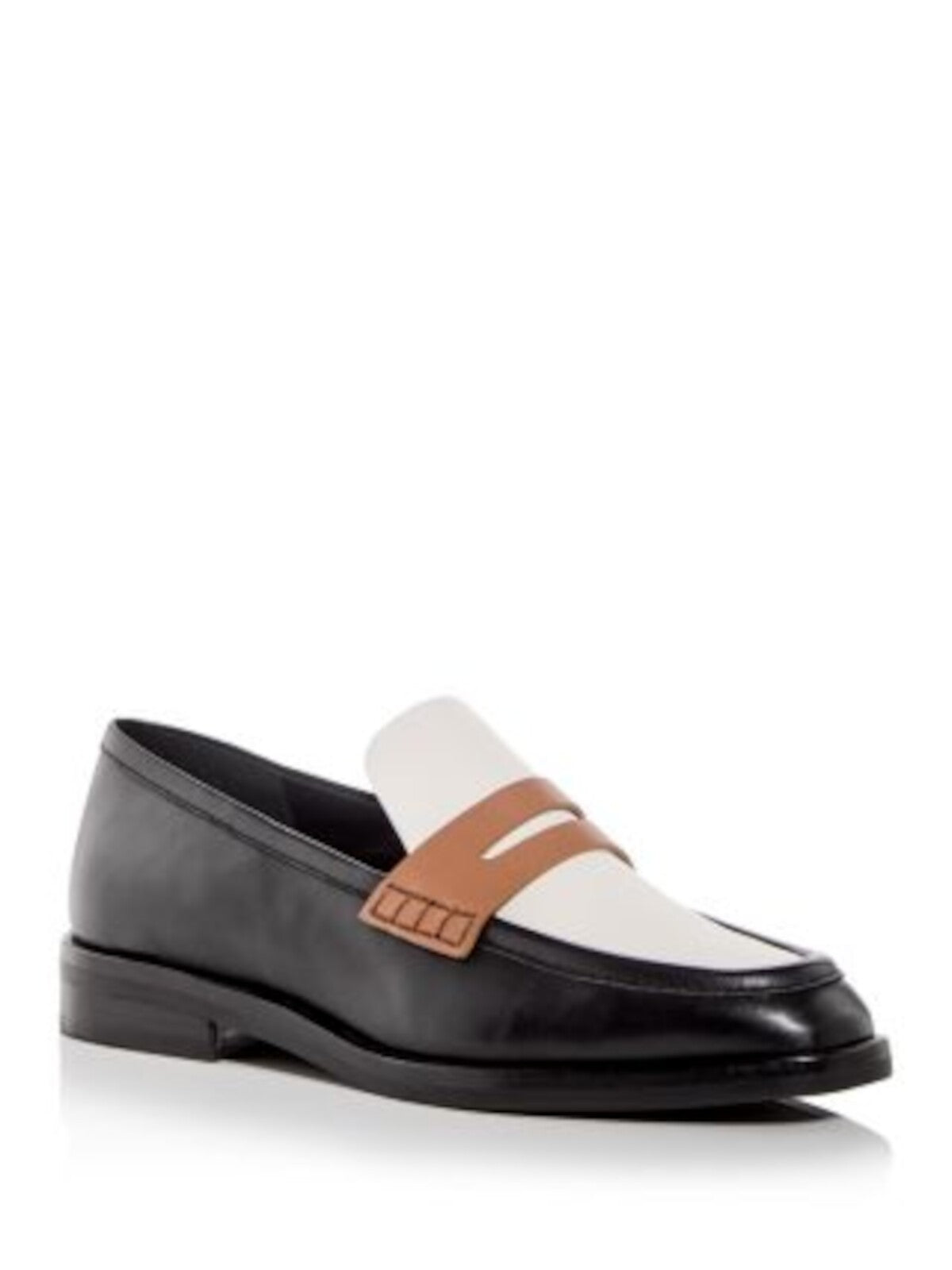 3.1 Phillip Lim Black, White and Brown Leather Penny Loafers 3.1 Phillip Lim Alex Leather Penny Loafers - Bergdorf Goodman main image 3
