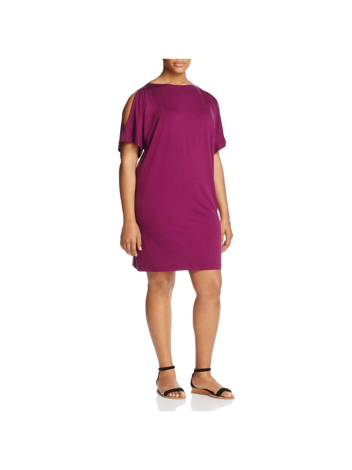 Eileen Fisher Plus Cold Shoulder Cocoon Dress