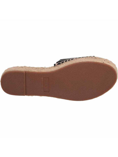 DKNY Womens Black Goring Padded Camillo Almond Toe Platform Slide Leather Espadrille Shoes M