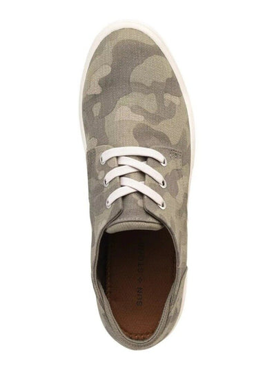 SUN STONE Mens Green Camouflage Metal Eyelits Cushioned Kiva Round Toe Lace-Up Sneakers Shoes 10.5 M