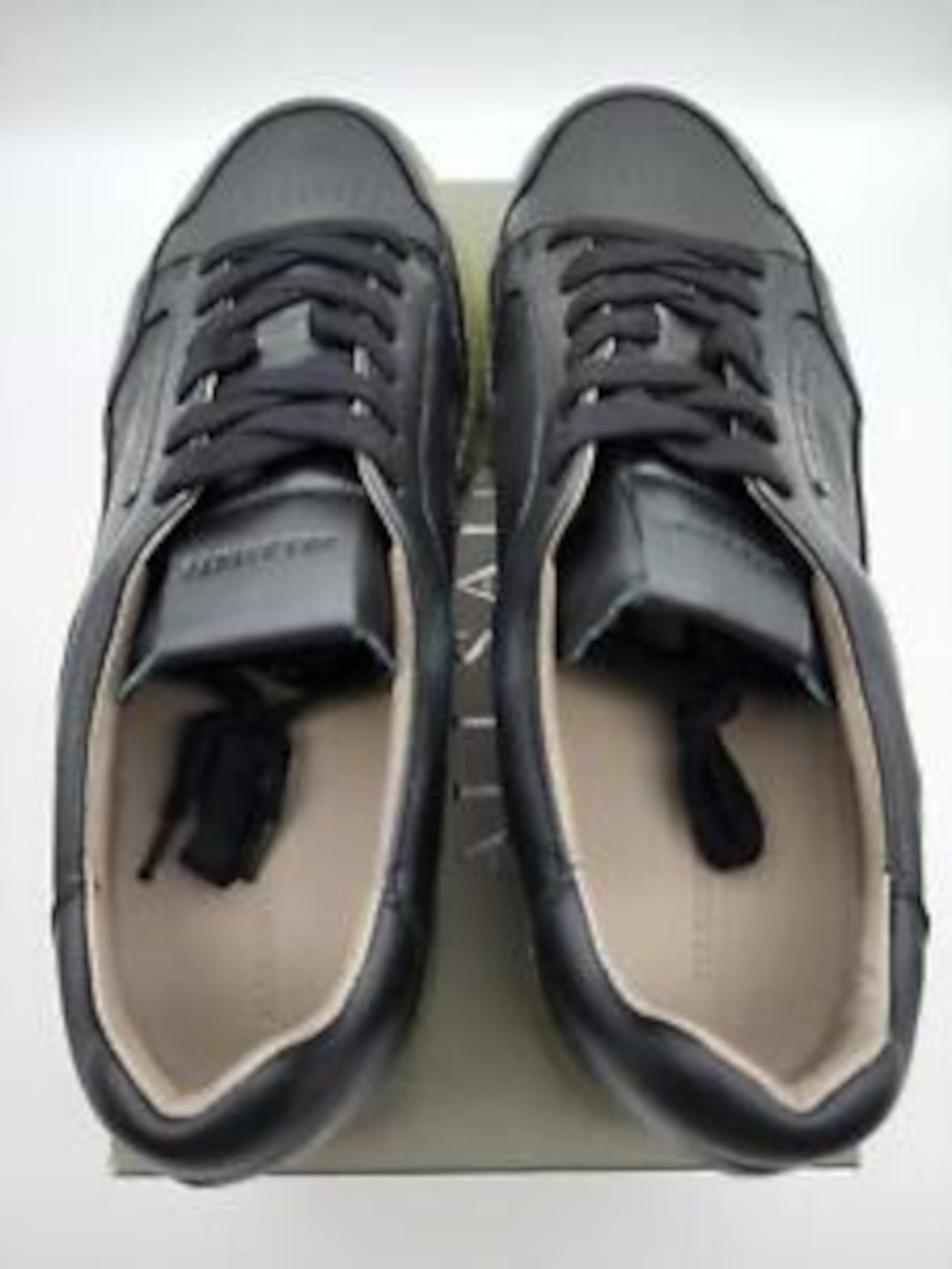 ALLSAINTS Mens Black Distressed Comfort Alton Round Toe Platform Lace-Up Leather Athletic Sneakers Shoes 41