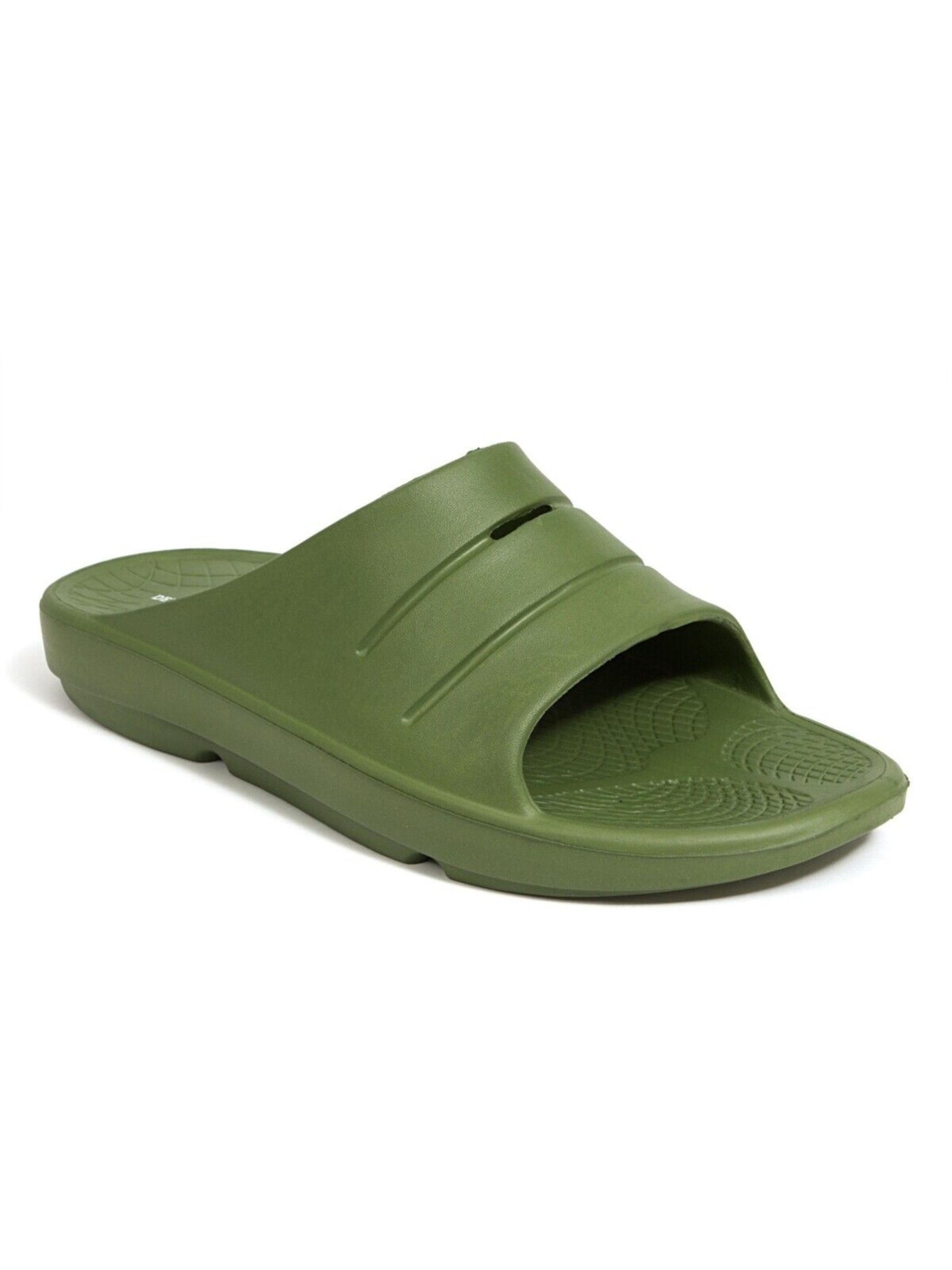 DEER STAGS Mens Green Molded Footbed Cushioned Ward Round Toe Slip On Slide Sandals Shoes 9 M