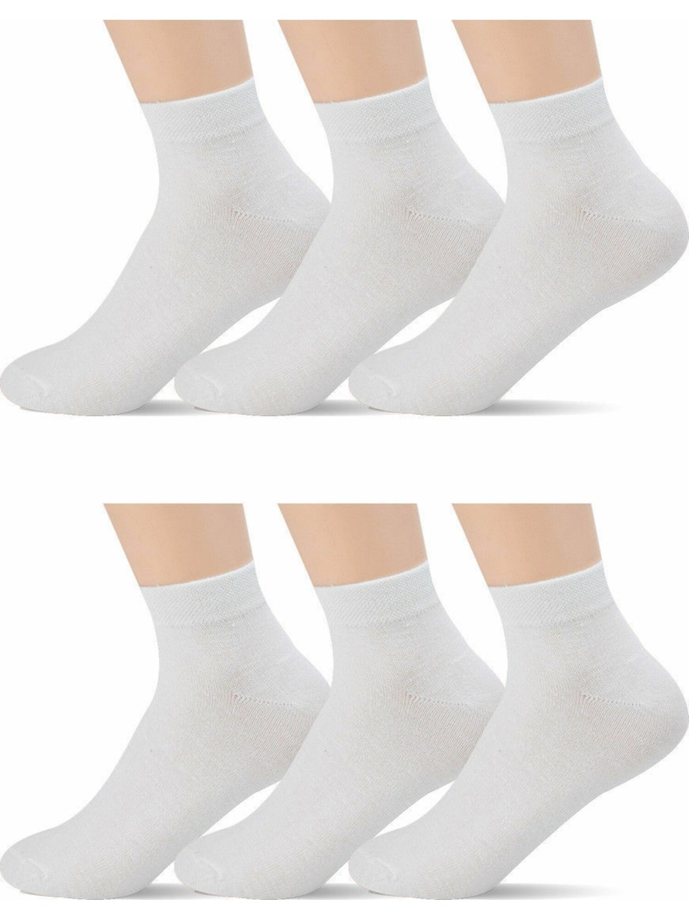 SPORT BY GREAT Mens 3 Pack White Cushioned Casual Crew Socks 10-13