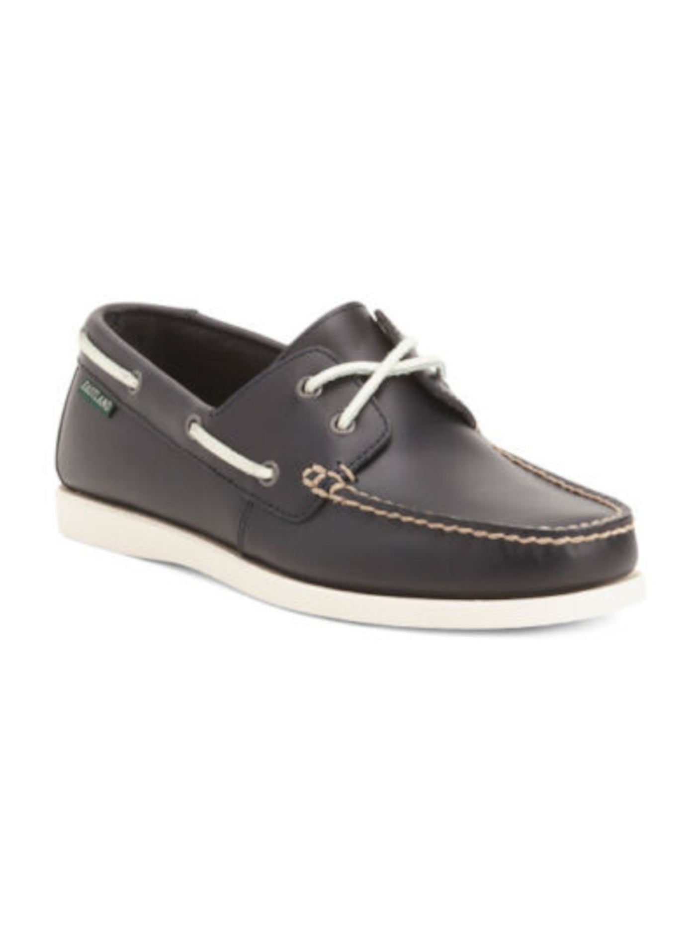 EASTLAND Mens Navy Seaport Round Toe Slip On Leather Boat Shoes 12 D