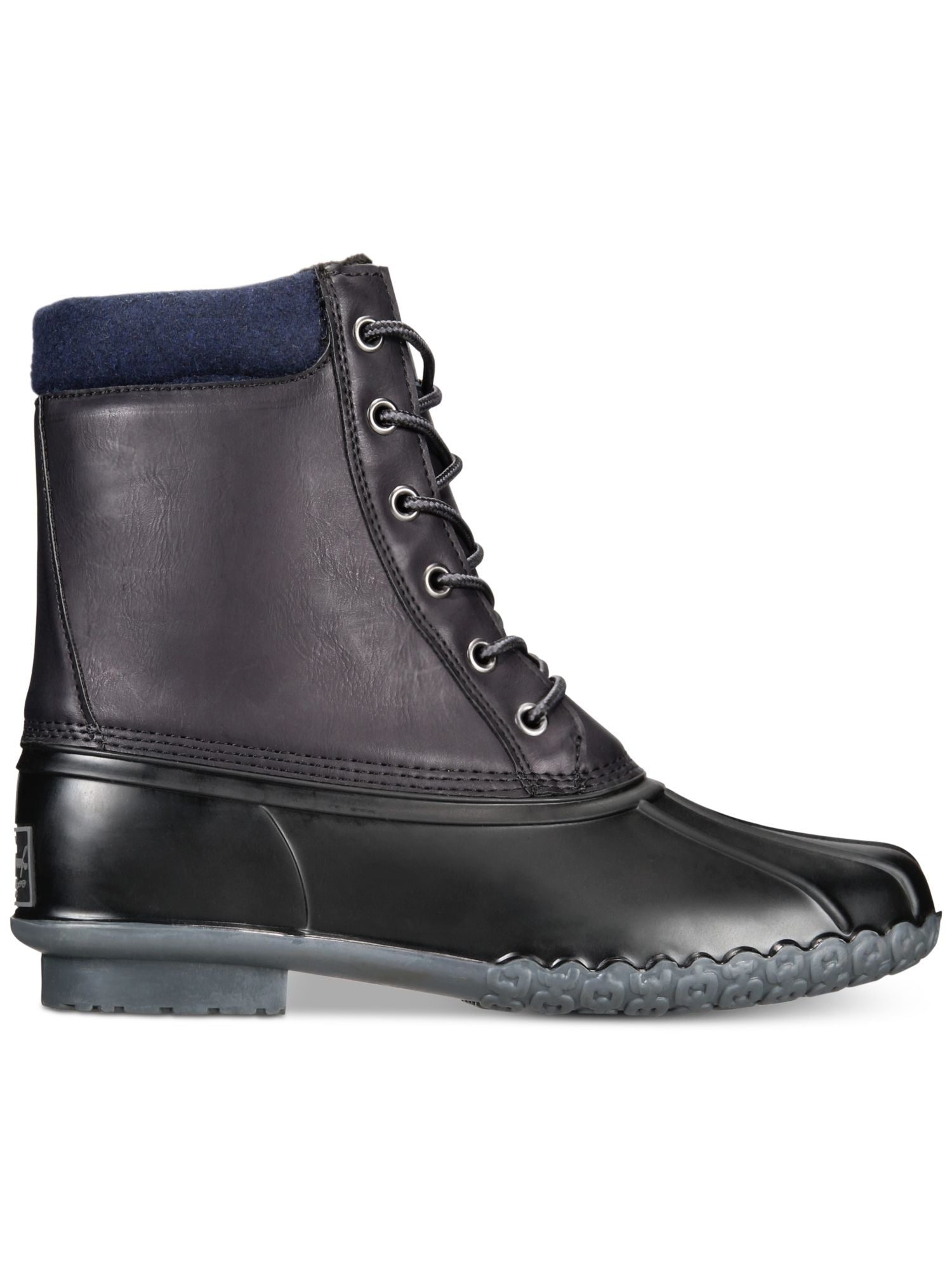 WEATHERPROOF VINTAGE Mens Black Mixed Media Pull Tab Adam Ll Toe Duck Boots 8 M WEATHERPROOF VINTAGE Mens Navy Insulated Comfort Adam Round  main image 4