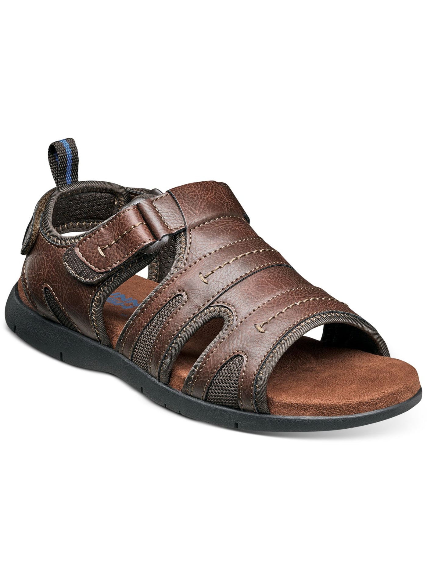 NUNN BUSH Mens Brown Cushioned Back Pull-Tab Breathable Cut Out Rio Grande Round Toe Sandals Shoes 13 M