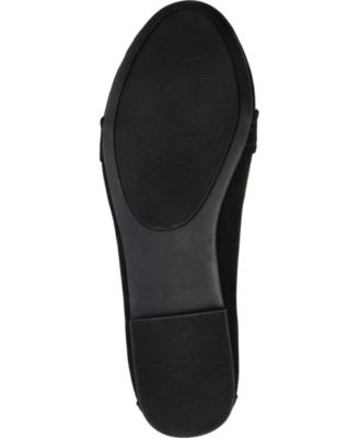 JOURNEE COLLECTION Womens Black Knot Detail Strap Cushioned Comfort Marci Round Toe Slip On Loafers Shoes