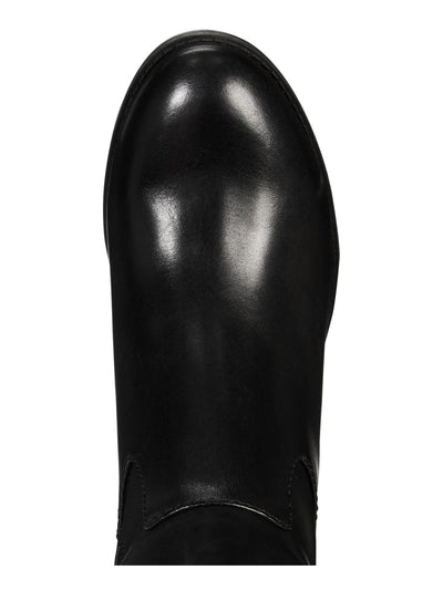 ALFANI Womens Black Round Toe Stacked Heel Zip-Up Leather Riding Boot 5.5 M