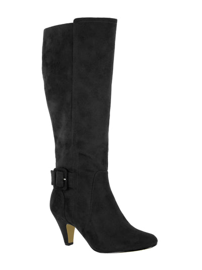BELLA VITA Womens Black Padded Buckle Accent Goring Troy Ii Almond Toe Block Heel Zip-Up Dress Boots 10 M