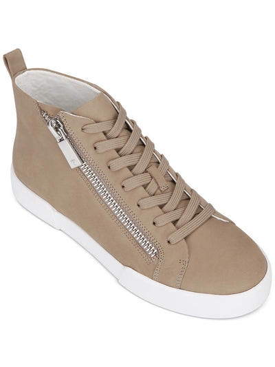 KENNETH COLE NEW YORK Womens Beige Lace Arch Support Tyler Round Toe Platform Zip-Up Leather Athletic Sneakers 8.5