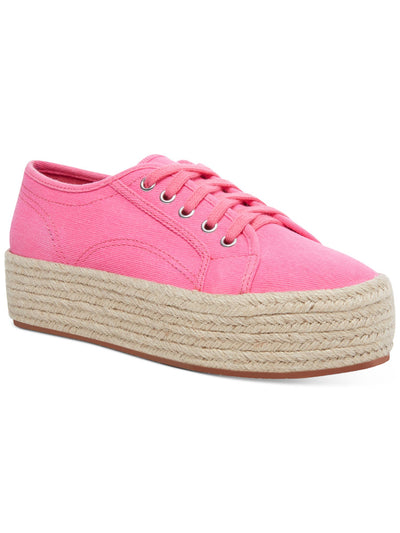 WILD PAIR Womens Pink Espadrille Sofeya Round Toe Platform Lace-Up Athletic Sneakers Shoes 6 M