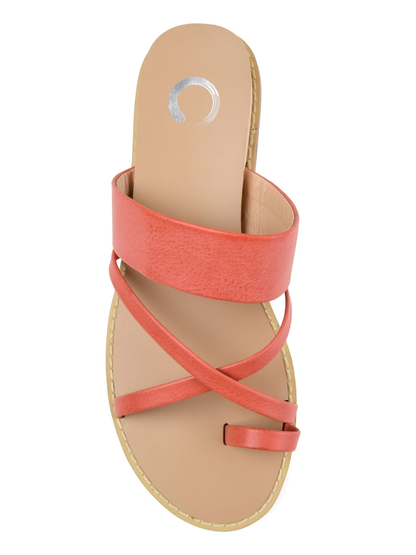 JOURNEE COLLECTION Womens Orange Strappy Eevie Wedge Slip On Sandals 8.5