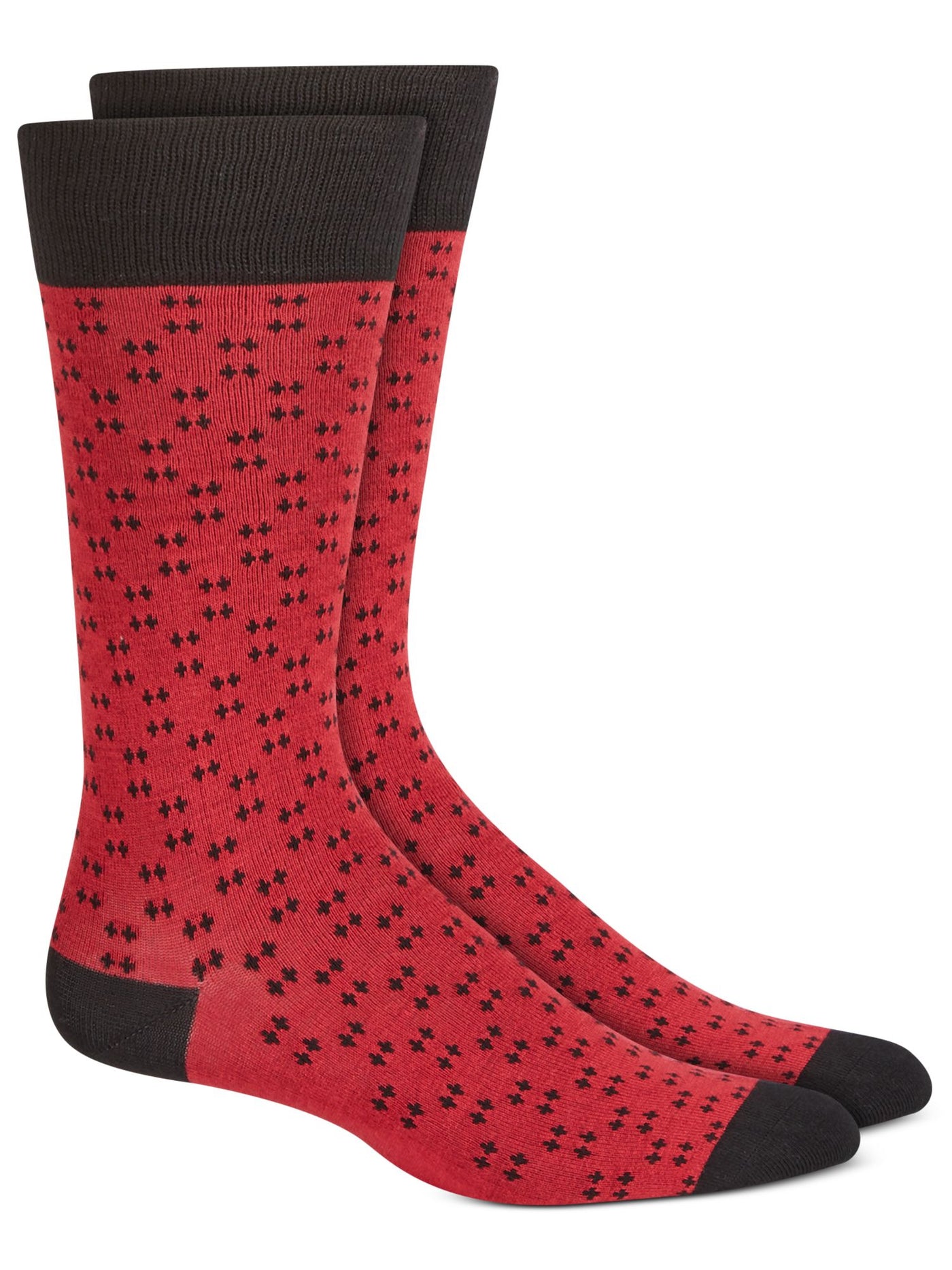 ALFATECH BY ALFANI Mens Red Rayon Printed Moisture Wicking Casual Crew Socks 7-12