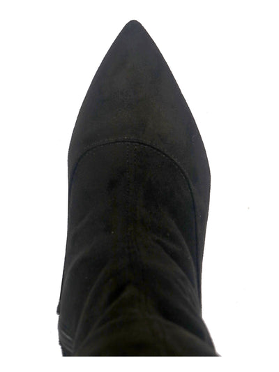 THALIA SODI Womens Black 20 Boot Height Zipper Accent Rominaa Pointed Toe Stiletto Boots 8 M