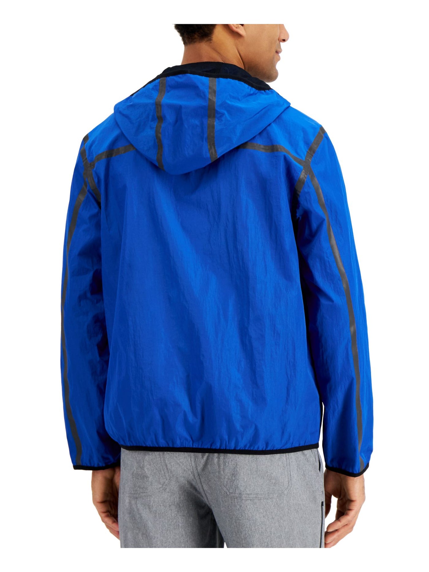ALFANI Mens Tech Blue Zip Up Jacket L