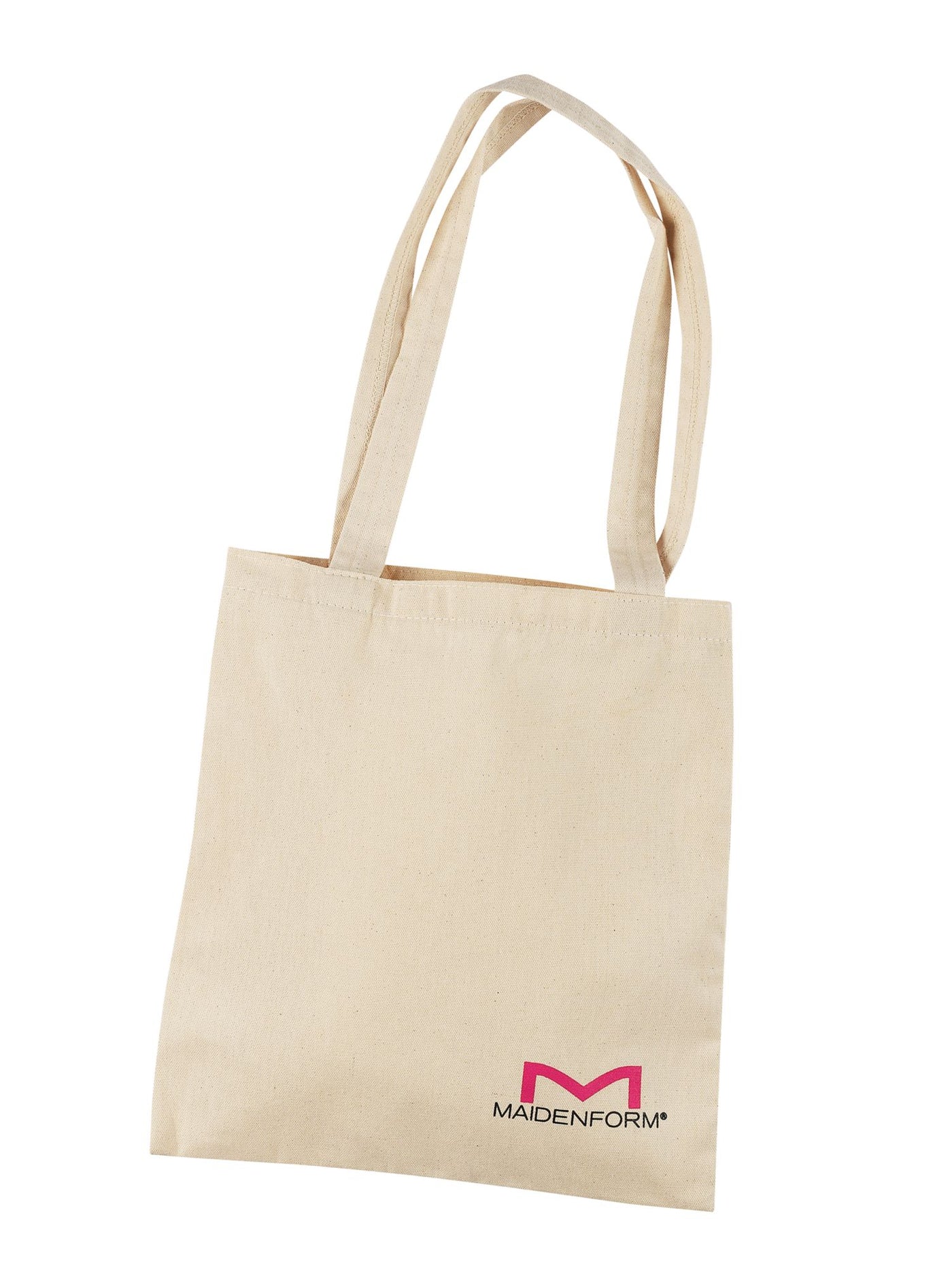 MAIDENFORM Women's Beige Logo Canvas Double Flat Strap Tote Handbag Purse