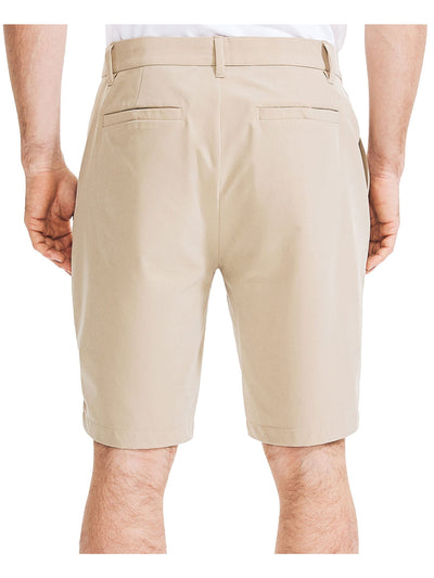NAUTICA Mens Beige Flat Front, Straight Fit Stretch Shorts 38W