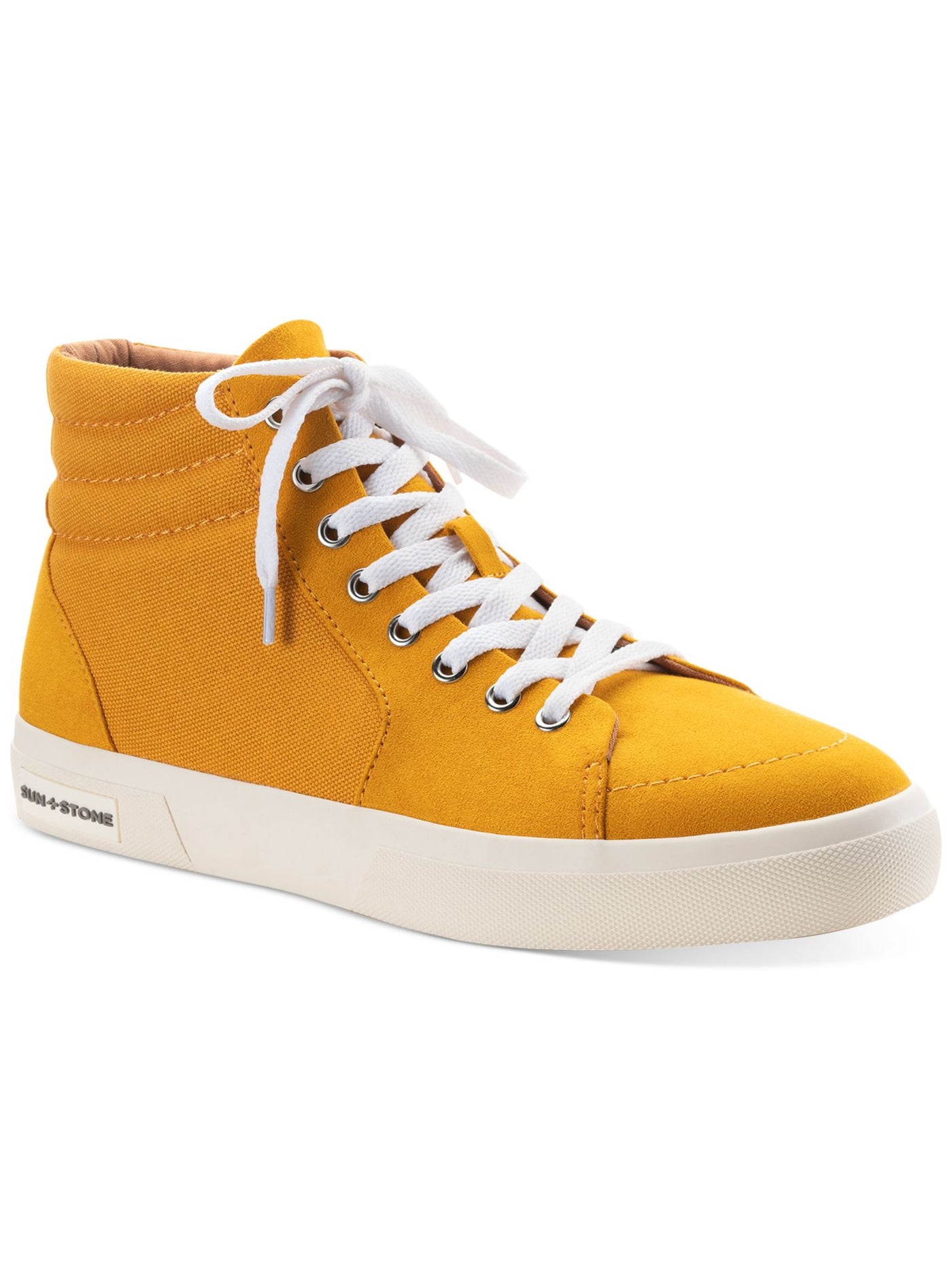 SUN STONE Mens Yellow Cushioned Jett Round Toe Platform Lace-Up Athletic Sneakers Shoes 7 M