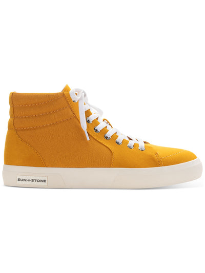 SUN STONE Mens Yellow Cushioned Jett Round Toe Platform Lace-Up Athletic Sneakers Shoes 10.5 M