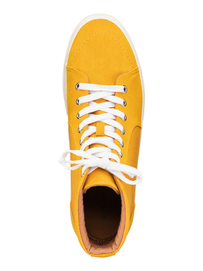 SUN STONE Mens Yellow Cushioned Jett Round Toe Platform Lace-Up Athletic Sneakers Shoes 10.5 M