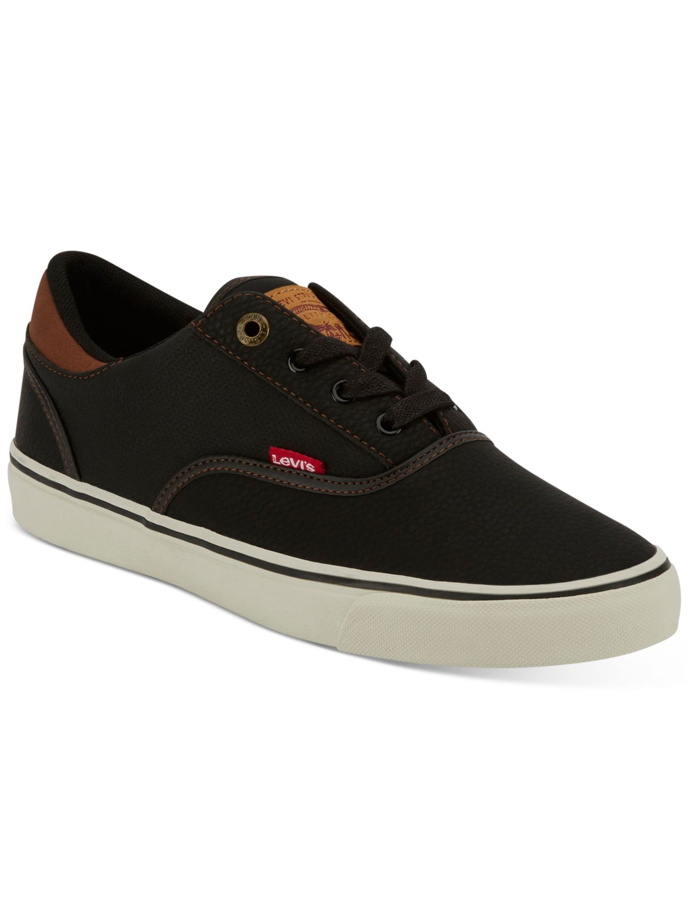 LEVI'S Mens Black Cushioned Comfort Ethan Round Toe Lace-Up Sneakers Shoes 9