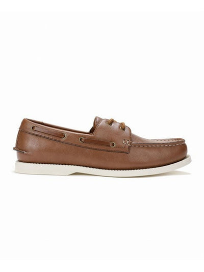 CLUBROOM Mens Brown Comfort Elliot Round Toe Lace-Up Boat Shoes 9 M