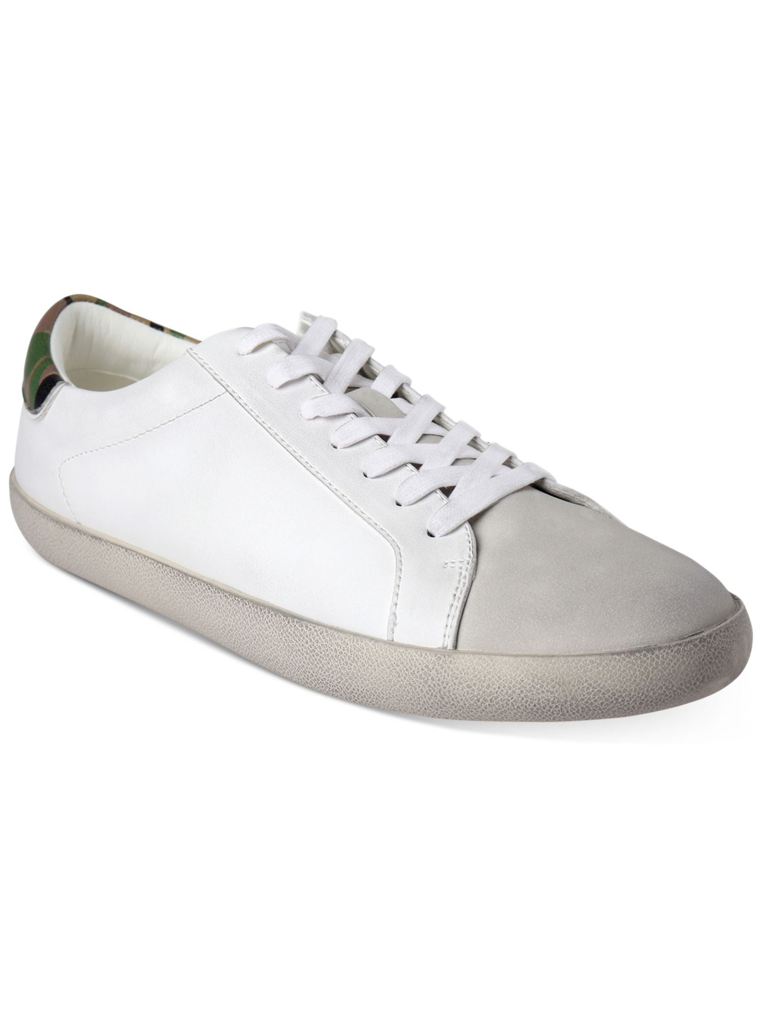 INC Mens White Mixed Media Padded Damon Round Toe Lace-Up  display picture 2