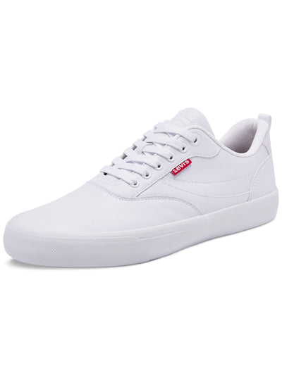 LEVI'S Mens White Back Pull-Tab Perforated Padded Lance Round Toe Lace-Up Sneakers Shoes 11