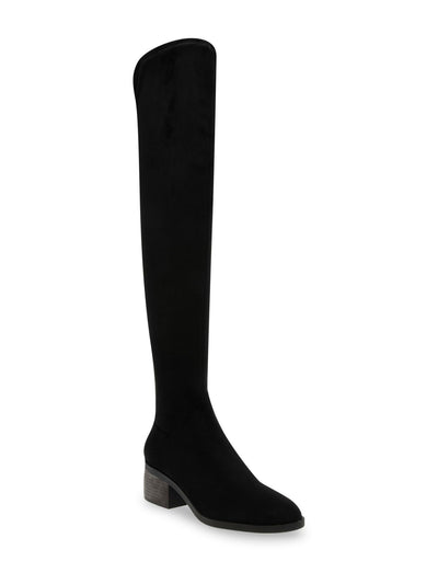 ANNE KLEIN Womens Black Padded Ainsley Almond Toe Block Heel Zip-Up Heeled Boots 6.5 M