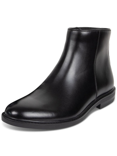 REACTION KENNETH COLE Mens Black Padded Ely Round Toe Block Heel Zip-Up Boots 7 M