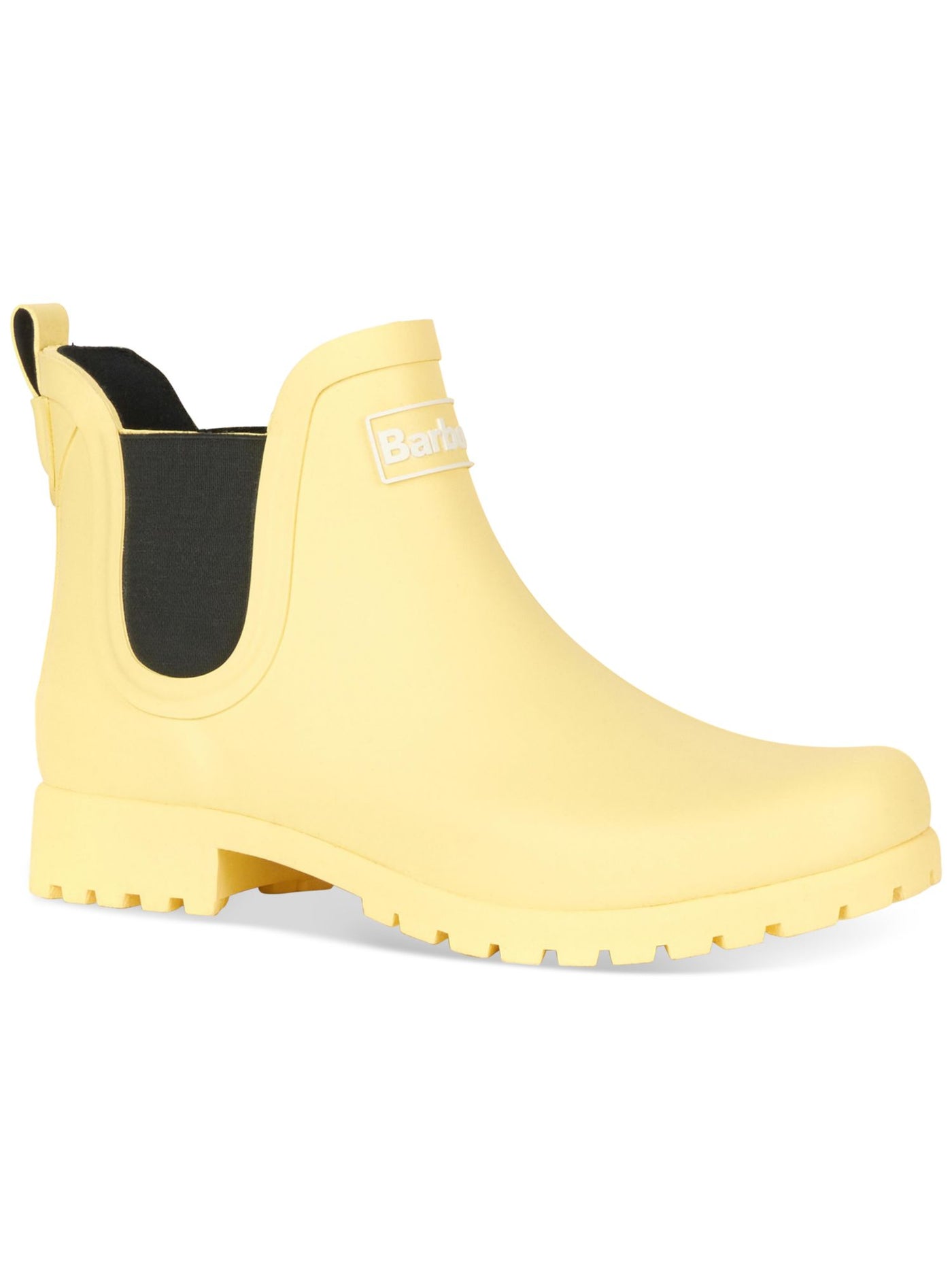 BARBOUR Womens Yellow Waterproof Slip Resistant Goring Lug Sole Wilton Wellington Round Toe Block Heel Rain Boots 3