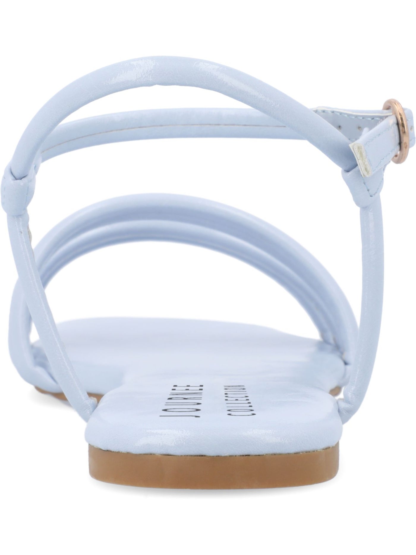 JOURNEE COLLECTION Womens Light Blue Strappy Padded Lyddea Square Toe Buckle Sandals Shoes 5.5