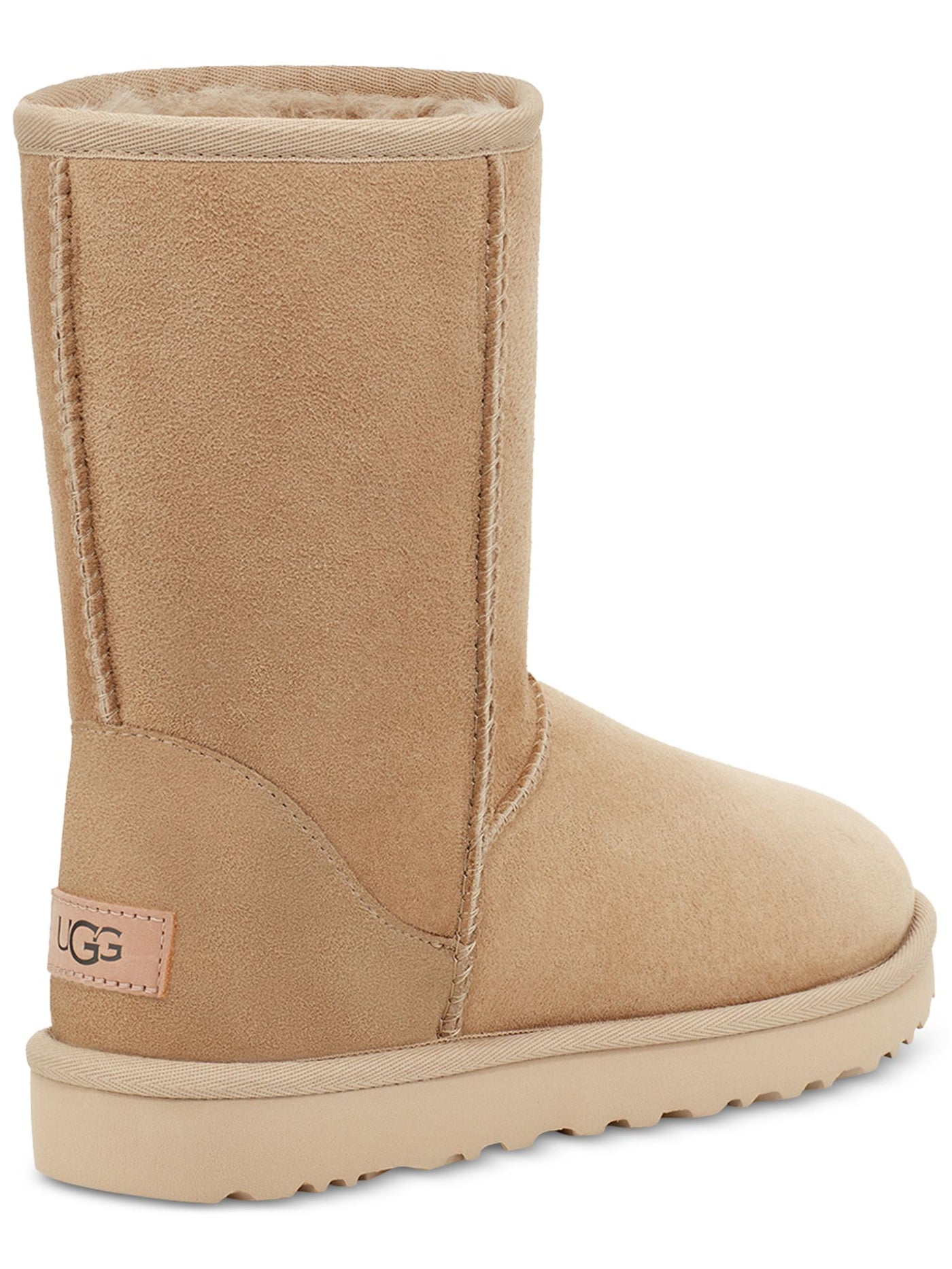 UGG Womens Beige Cushioned Classic Short Ii Round Toe Leather Winter Boots 9