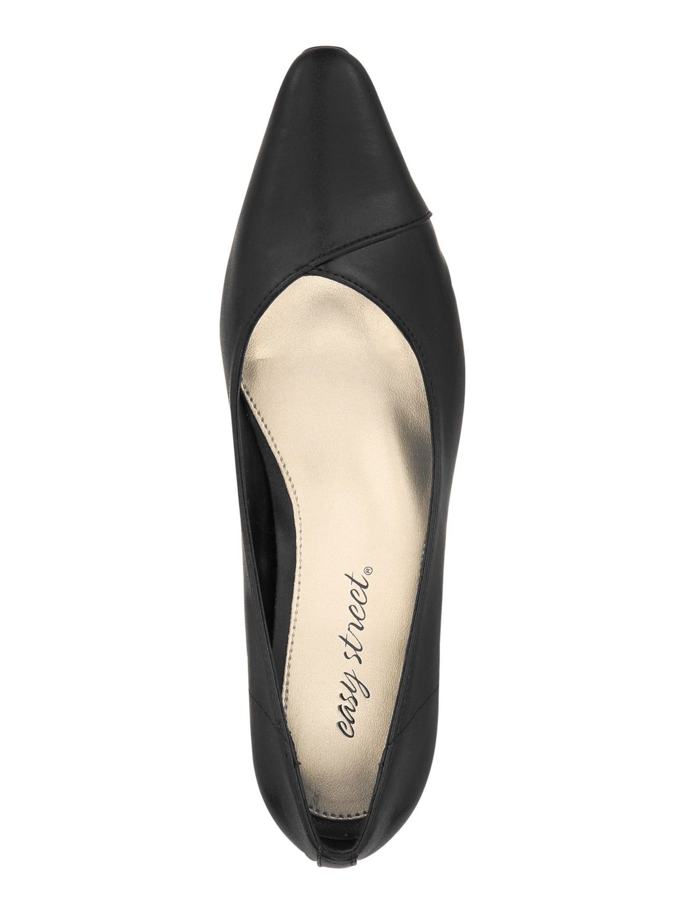 EASY STREET Womens Black Cushioned Chiffon Pointed Toe Kitten Heel Slip On Dress Pumps Shoes 9.5 M