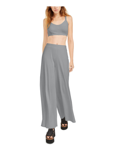 FREE PEOPLE Womens Gray Sleeveless Scoop Neck Crop Top Size: M