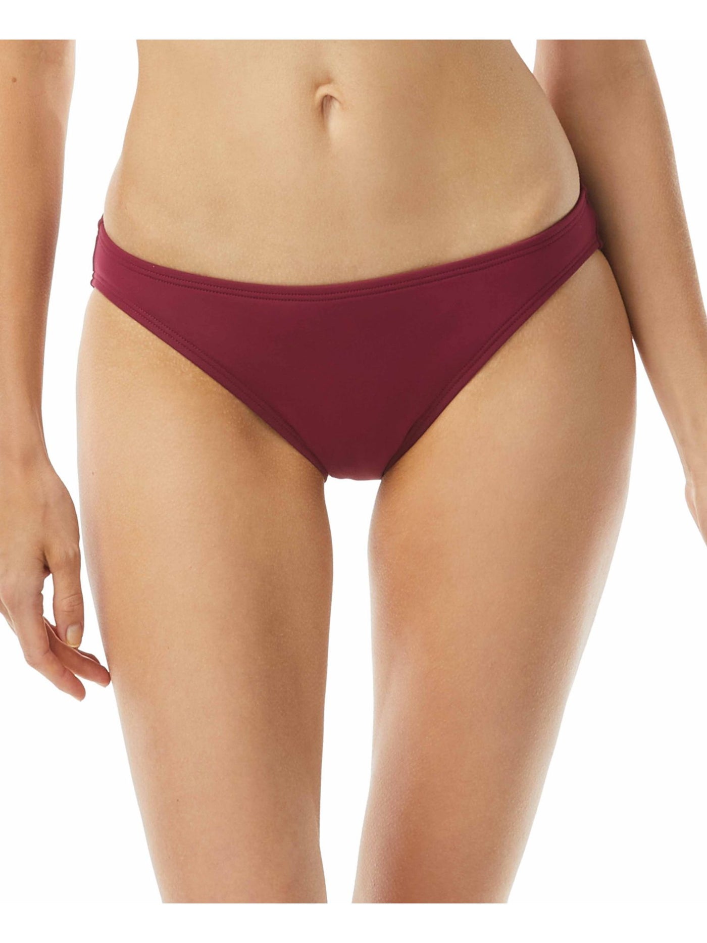 MICHAEL MICHAEL KORS Women's Maroon Stretch Bikini Lined Moderate Coverage Hipster Swimsuit Bottom XL